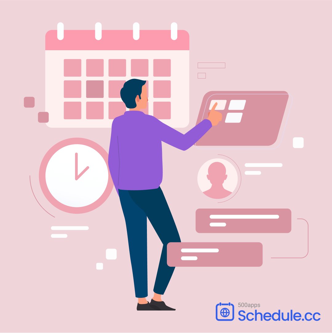 schedulecc's tweet image. Allow your clients to arrange appointments with you 24 hours a day, seven days a week, even when you're gone. Set your availability and then sit back and wait for appointments to come to you! We guarantee that your time will be well spent.
bit.ly/3kpBOXw
#500apps