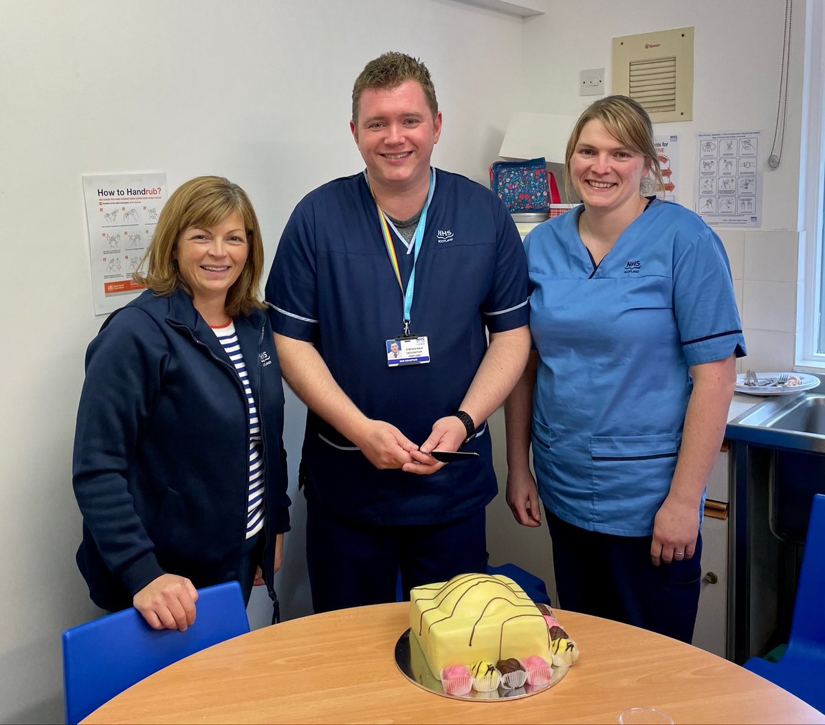 smain64's tweet photo. I said goodbye to the amazing team in @HSCPshire last week as I move to my new Lead Nurse role for Imms &amp; CTAC @HSCAberdeen So excited to start with the great team but will miss working with my colleagues &amp; the #South team.They had me a lovely send off though! 😂🤦🏼‍♂️ #CheckedShirt https://t.co/hwIQBaksnD