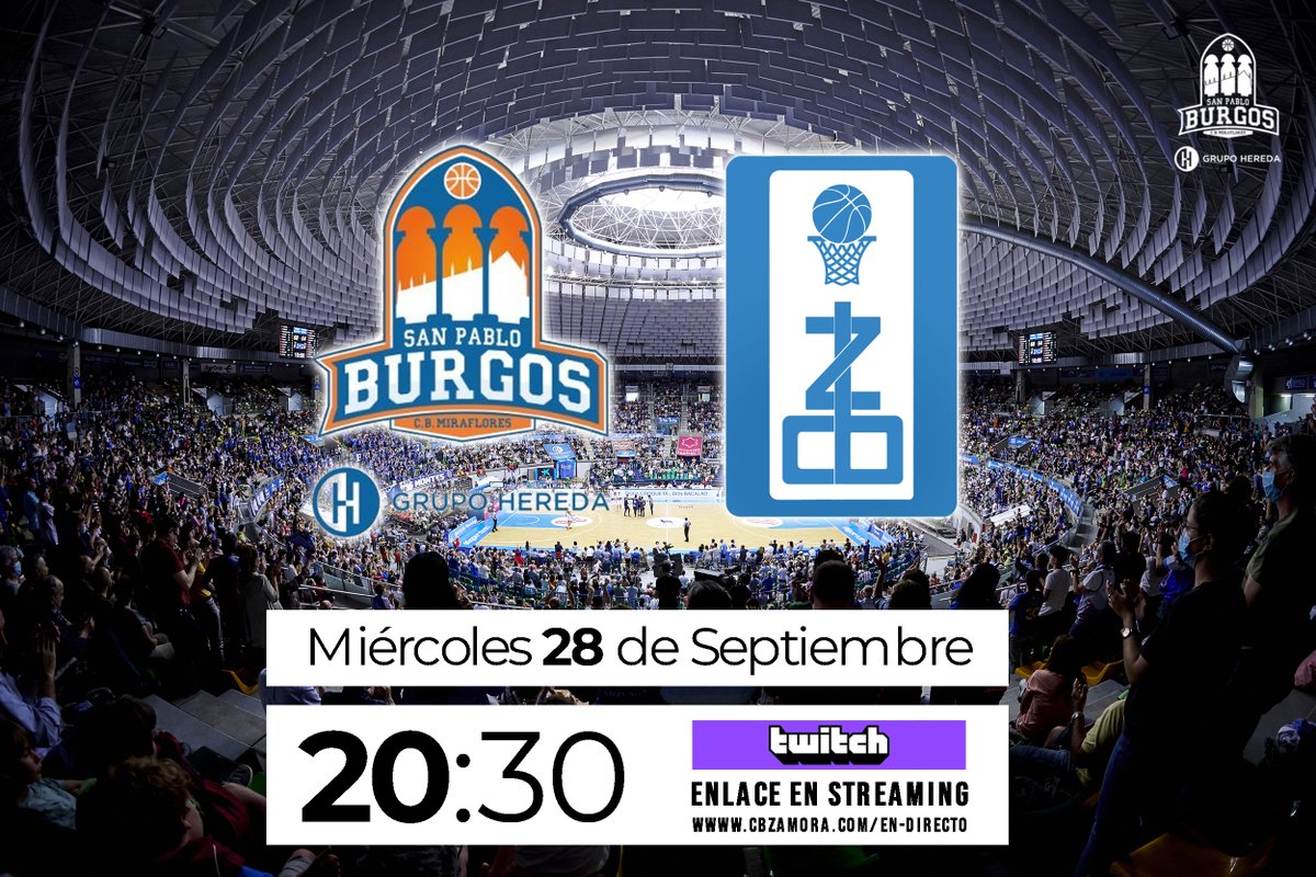 ClubBZAMORA's tweet photo. Esta noche | @sanpabloburgos 🆚 #ZamoraEnamora💛
📆 Miércoles 28 de Septiembre
⏱ 20:30 (#ElColiseum)
📲 En directo en Twitch 👉 /sanpabloburgostv (https://t.co/96oryZnpDV)
👉https://t.co/KKA0vRUEVI https://t.co/8QjplOJ1CP