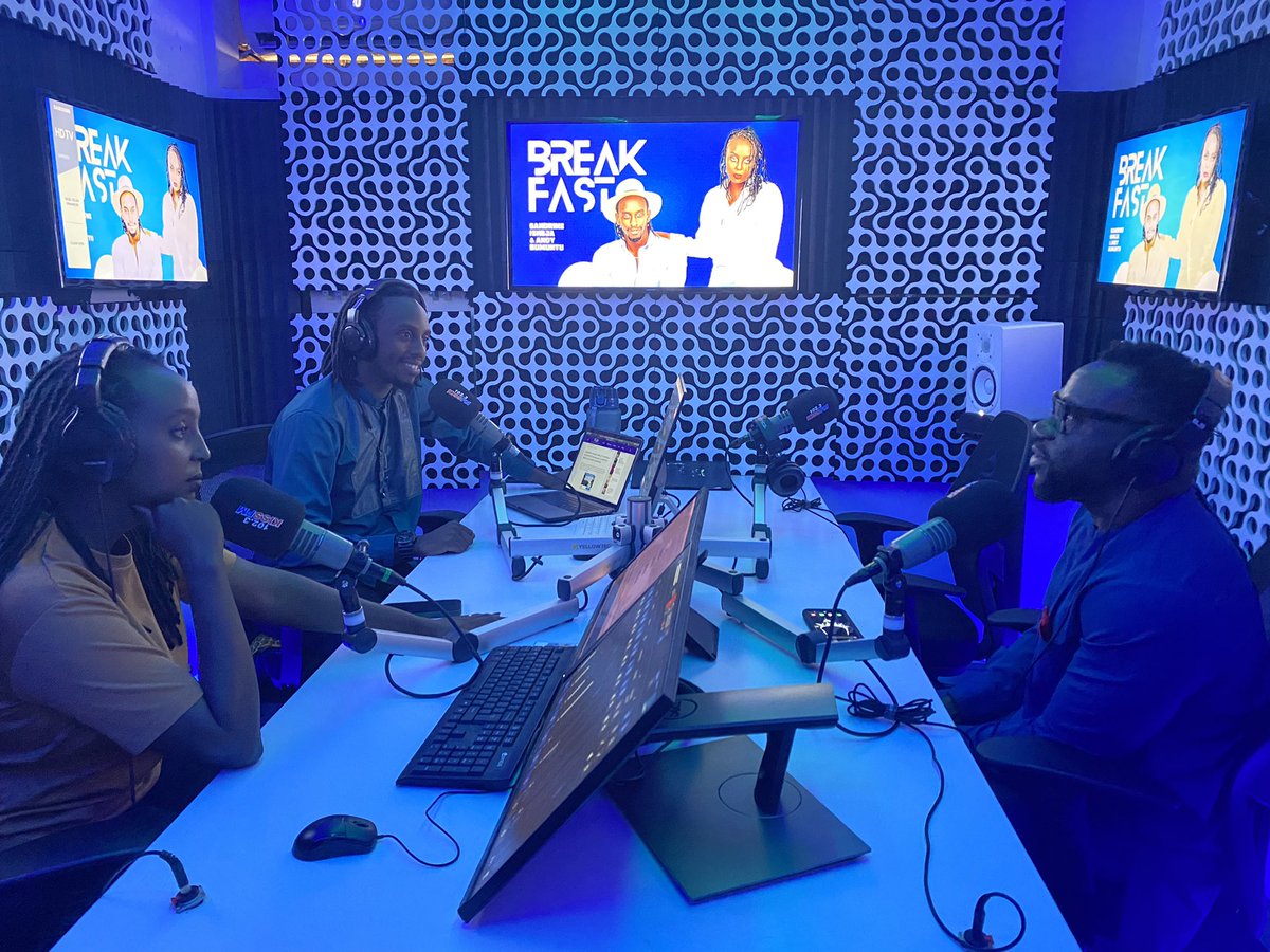 KGLFWD's tweet photo. At @1023KISSFM with @damola5 LIVE ON AIR with @AndyBumuntu &amp; @SandrineISHEJA 

#KGLFWDPR #KGLFWDConnects https://t.co/JI2Ekdp5NX