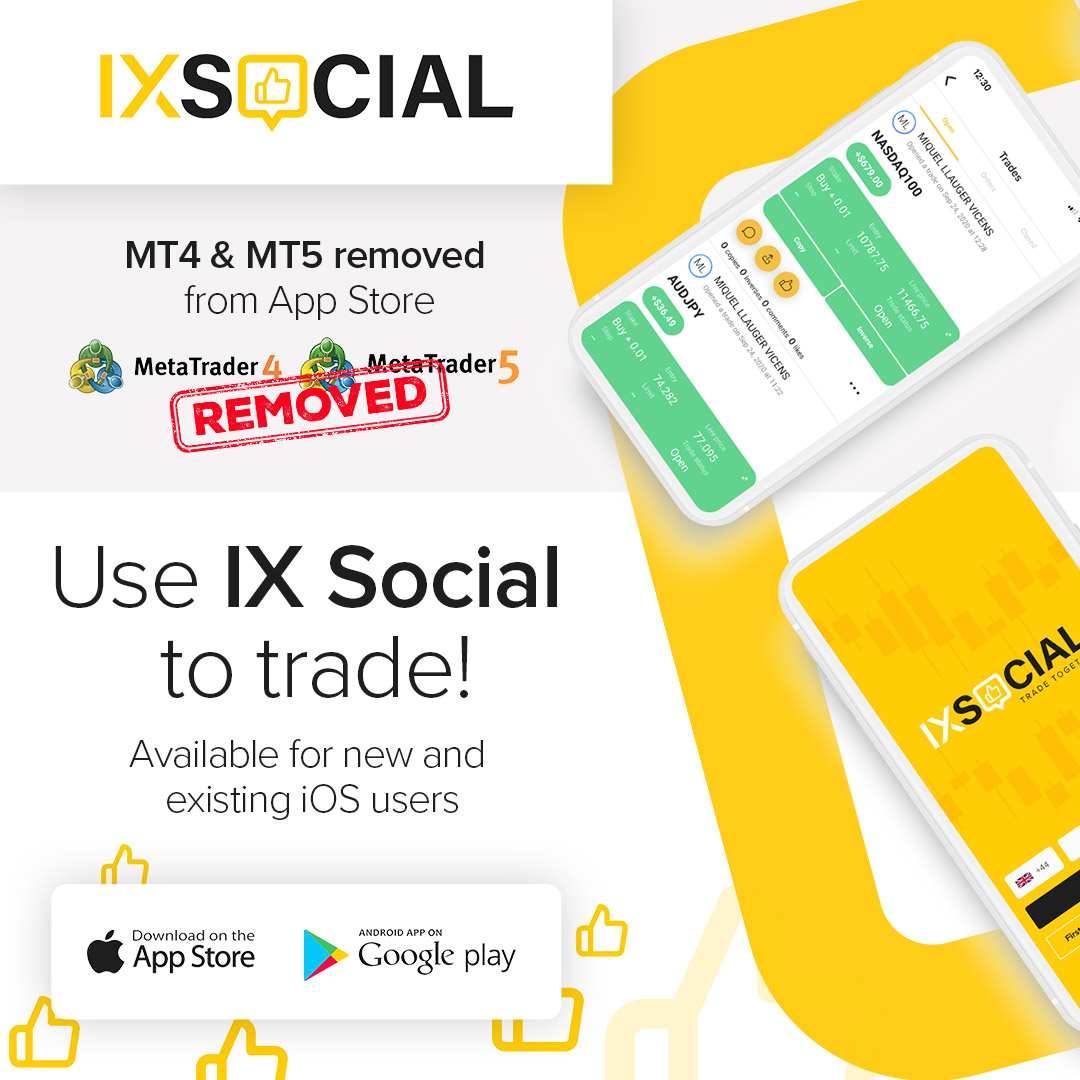 InfinoxGlobal's tweet photo. Can’t find MT4 & MT5 on iOS? Here's what you can do. ✅
Download the IX Social community trading app, and effortlessly trade the markets!
Available for iOS and Android - DOWNLOAD NOW. 📈 https://t.co/WueGY80SUj
#MT4 #MT5 #MetaQuotes #IXSocial
*All trading carries risk. https://t.co/EHQIaNWtzM