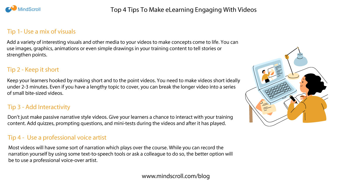 mindscroll_lms's tweet photo. Videos are a great way to present content in the online format.The following tips will ensure that your videos hit the mark: https://t.co/Pn64WaJ7jr

#mindscroll #bestlms #cloudlms #lms #lxp #videos #videobasedlearning #learning #elearning #onlineleearning #onlinetraining https://t.co/Xi0WBn2BlE