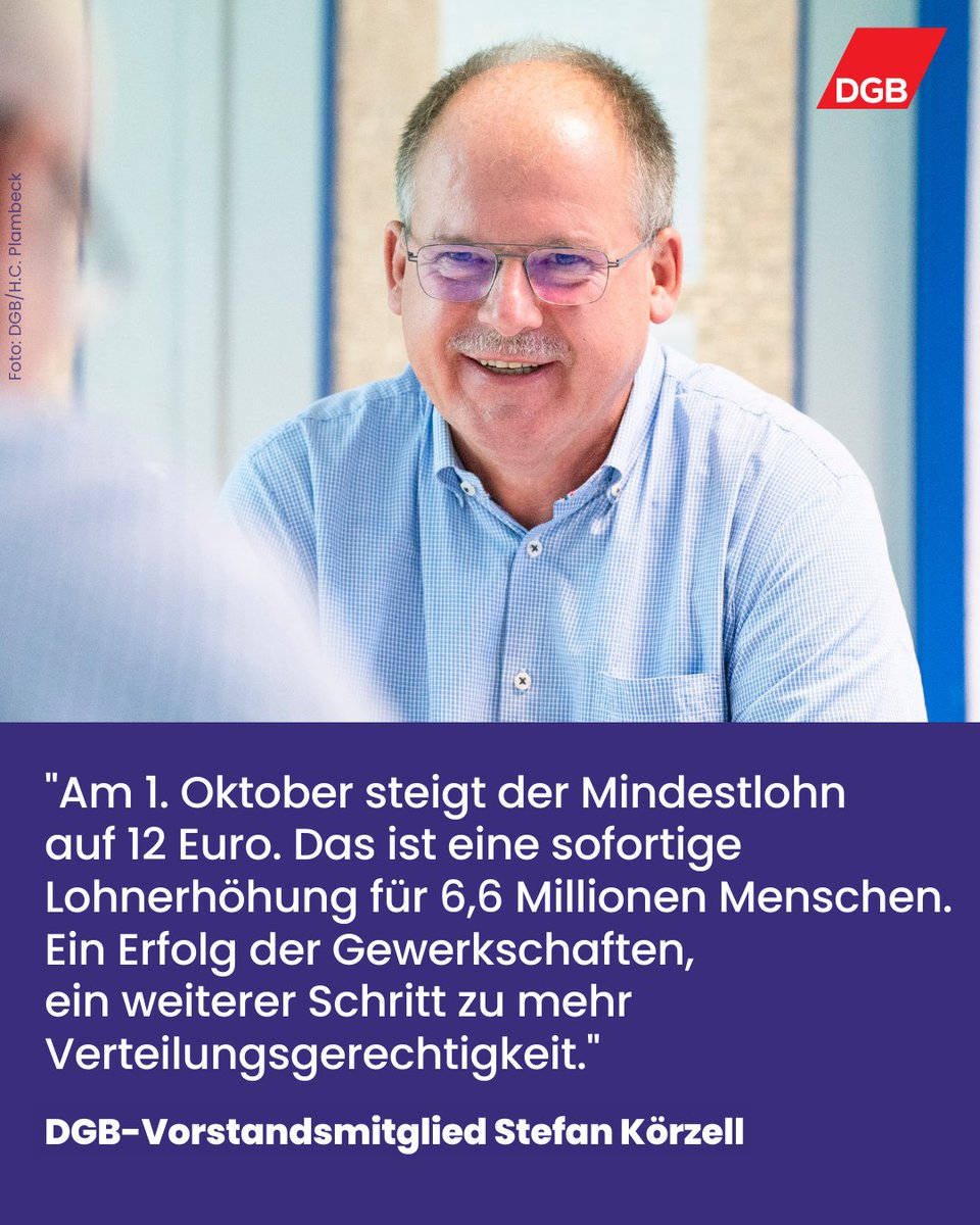 Heute informieren wir an rund 230 Bahnhöfen über die #Mindestlohn-Erhöhung. #DGBMilo

6,6 Mio. Menschen in Deutschland werden von der Erhöhung profitieren. Für viele "ein Lichtblick in diesen schwierigen Zeiten", so unser Vorstand @skoerzell.

Mehr Infos: dgb.de/-/lhu