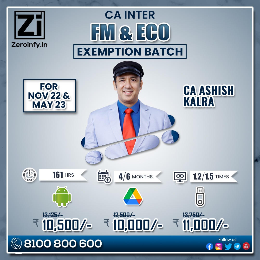 #CAInter #FMAndECO #ExemptionBatch By #CAAshishKalra

Link - bit.ly/3Sx03SQ

Free & Fast Delivery | Best Price Guaranteed

Call/WhatsApp on 8100 800 600 for inquiries