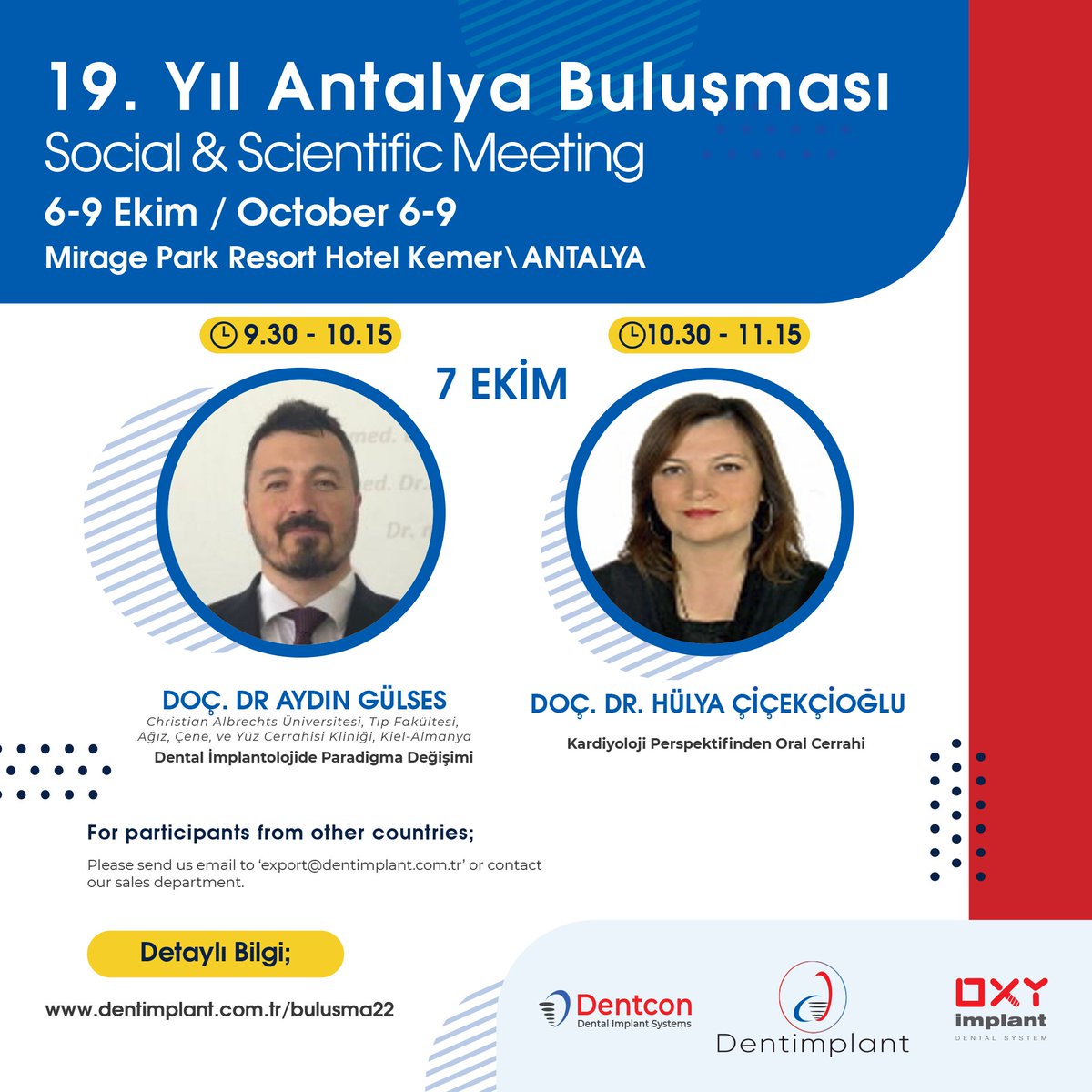 DentconImplant's tweet photo. 7 Day Remaining!!⭐⭐
Program announced at the Dentimplant &amp; Dentcon Scientific &amp; Social Meeting. This year, get ready for a very different meeting experience with our experts from many different scientific fields. https://t.co/vWDkI2pGCK