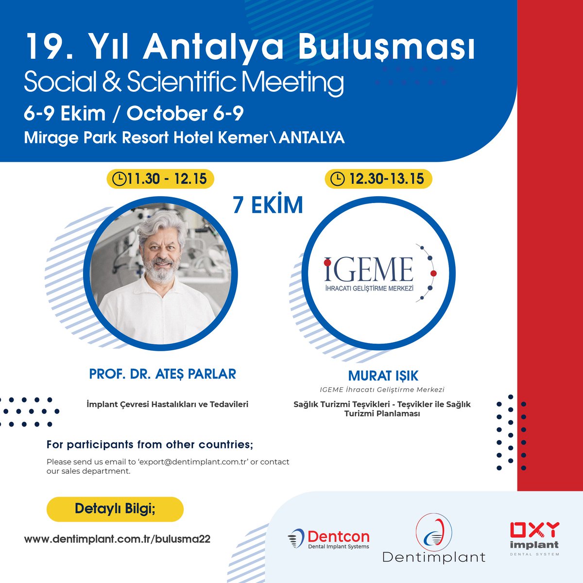 DentconImplant's tweet photo. 7 Day Remaining!!⭐⭐
Program announced at the Dentimplant &amp; Dentcon Scientific &amp; Social Meeting. This year, get ready for a very different meeting experience with our experts from many different scientific fields. https://t.co/vWDkI2pGCK