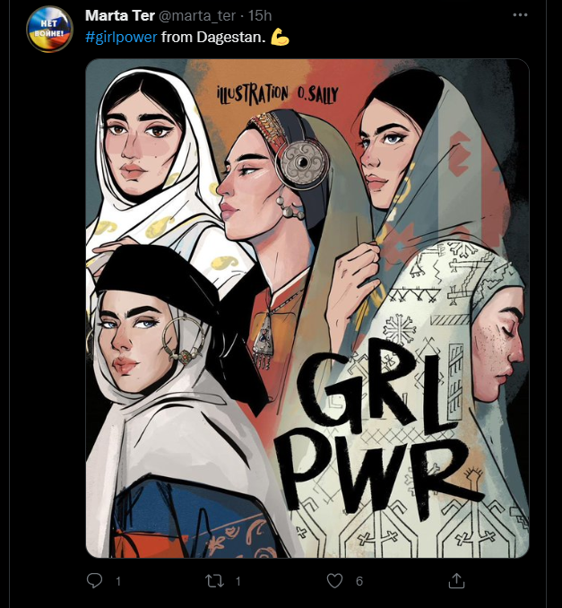 aglb66's tweet image. El siguiente blanco para desestabilizar el Cáucaso es Daguestán, y parece que también van a usar como arma psicosocial a las feministas, como en Irán... #Russia #CIAops @RussianEmbassy