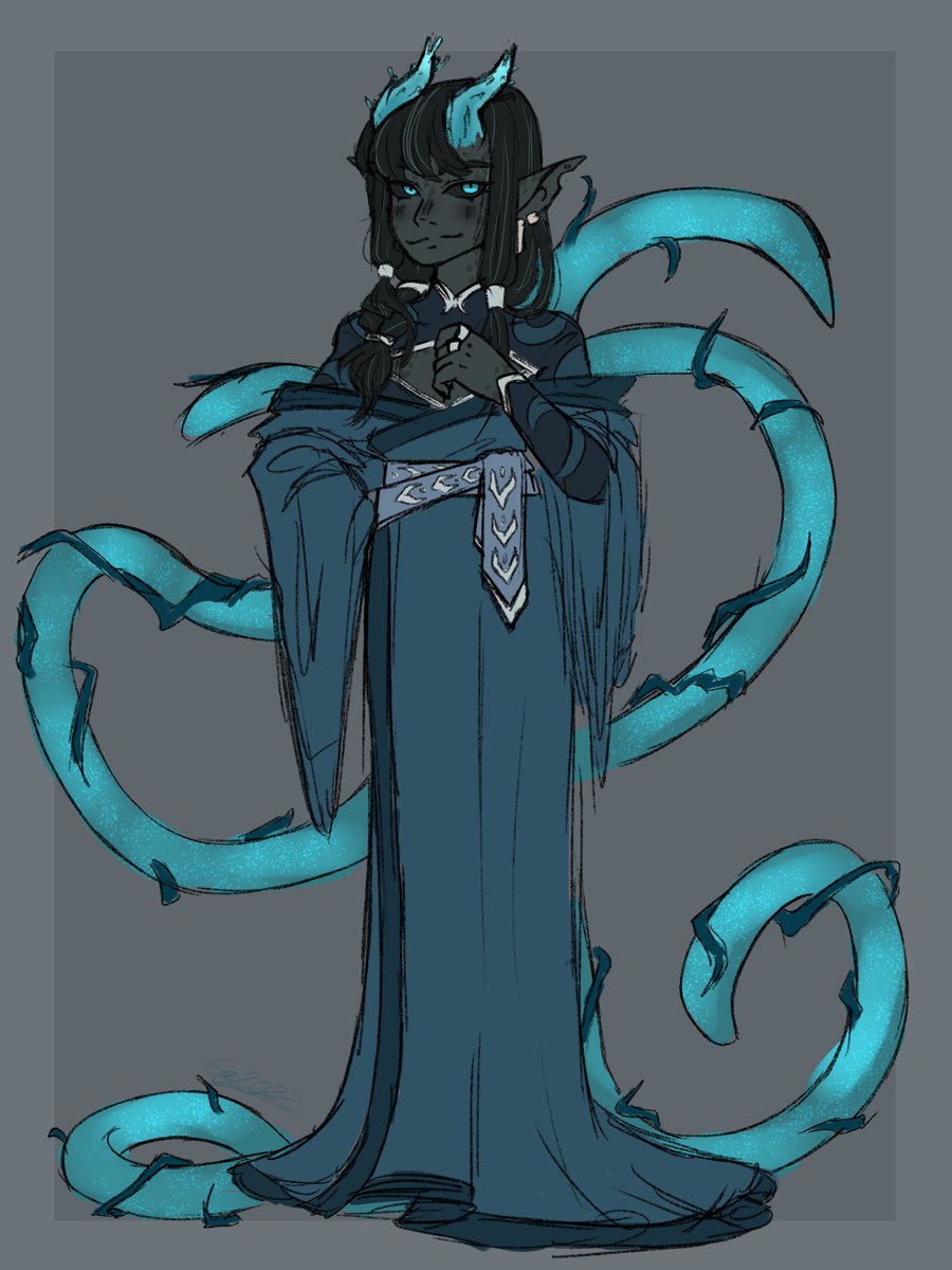 My back hurts, but take this drawing I made of a character on the EchoSMP