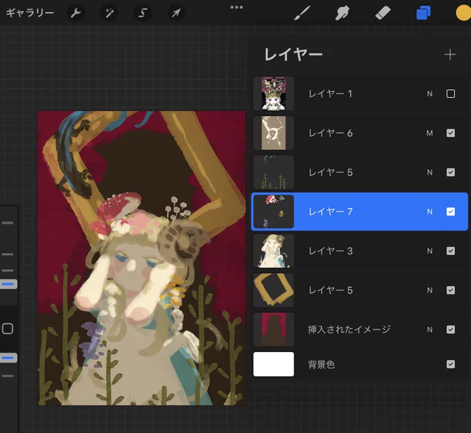 #このタグを見た人はラフ画とその完成絵を見せる
色から入ることが多い最近です 