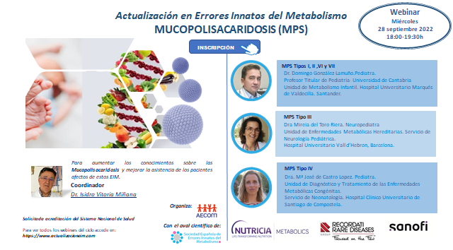 pelendinez's tweet photo. Recuerda que hoy a las 18:00 horas tienes una cita con #ActualizacionEIM
Hoy sobre #Mucopolisacaridosis #MPS y con expertos que nos pondrán al día sobre las últimas novedades
Evento dirigido a personal sanitario acreditado.
Avalado por @Aecom_EIM y #SEEIM @aepediatria https://t.co/39ZWpYmYMs