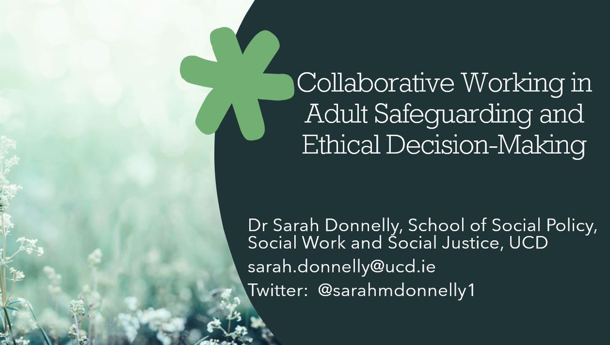 sarahmdonnelly1's tweet photo. Looking forward to engaging with our Year 2 #socialwork students today around the importance of #collaborative working in #adultsafeguarding including key lessons from #BrandonReport and the need to move away from a medicalised approach to safeguarding practice https://t.co/kQ25U6Yjfs