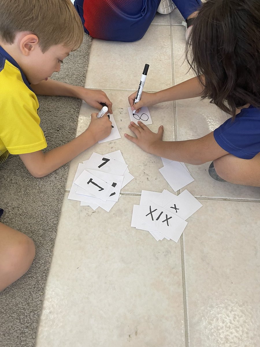 BISRYearFour's tweet photo. #BISRYear4 pupils learning about Roman Numerals by creating their own game of snap! 🫰😁 https://t.co/tqosUvbtWD