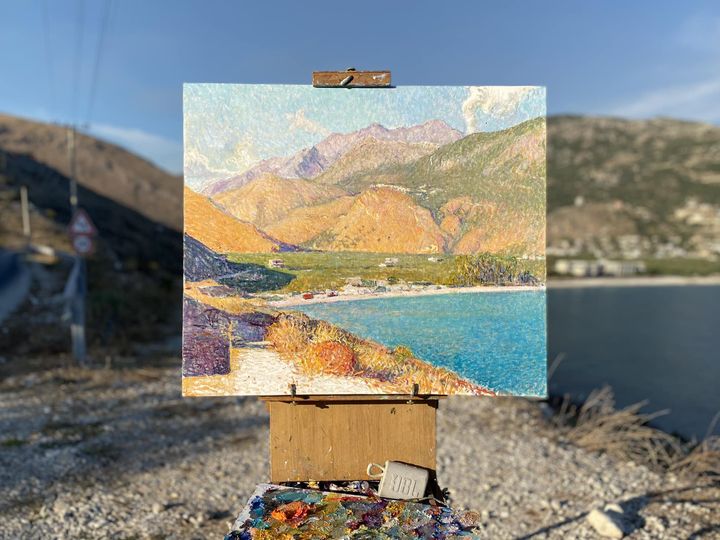 I want to share with you one of the many artworks of a friend of mine from Albania, Marius Tzavellas. I heard he's the best Albanian painter. I'm pretty sure he is.