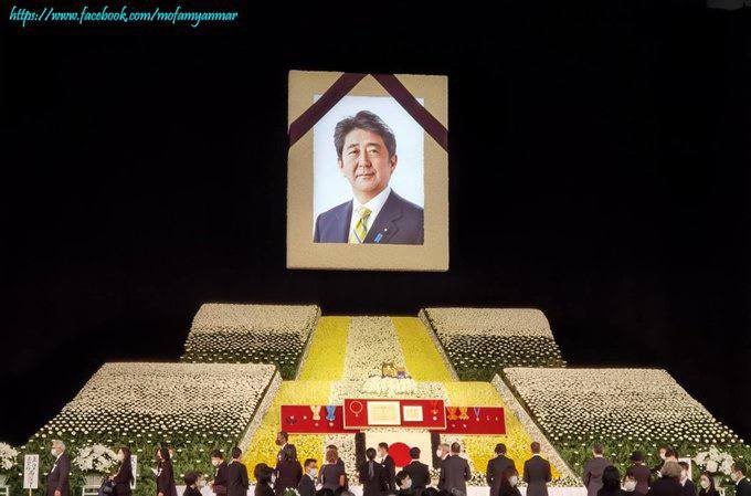 SoeHan, the Myanmar junta’s ambassador to Japan, attended a state funeral for former Japanese Prime Minister Shinzo Abe in Tokyo on Tuesday, despite Myanmar expats and rights groups’ calls that he be banned from the event.  #WhatsHappeningInMyanmar