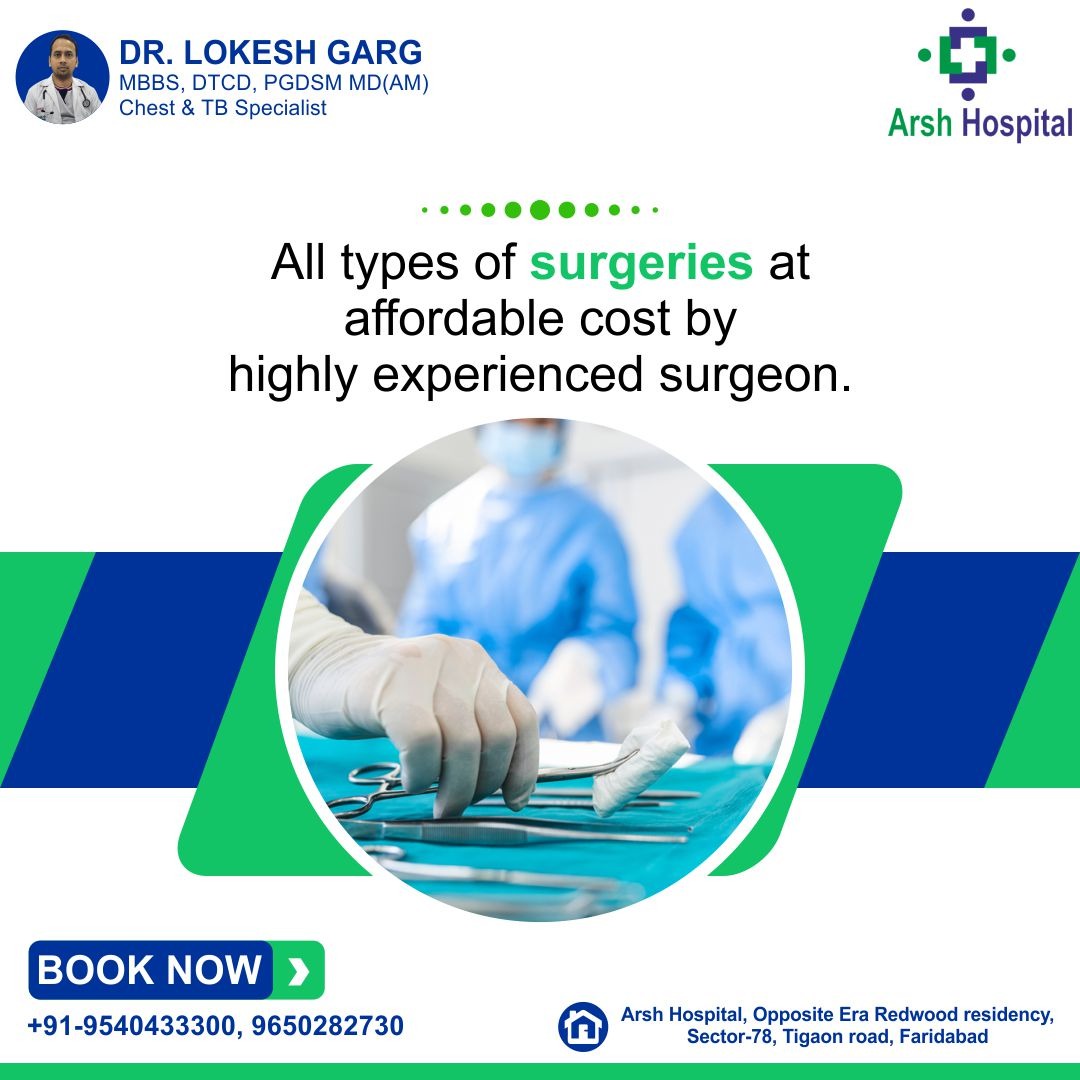 @HospitalArsh - All types of #surgeries at affordable cost by highly experienced #surgeons. Arsh Hospital - best multispeciality #hospital in #faridabad . #healthytwt #WednesdayMotivation #surgery @smartcityfbd @DistrictAdm_FBD @FBDPolice @FBDPolice