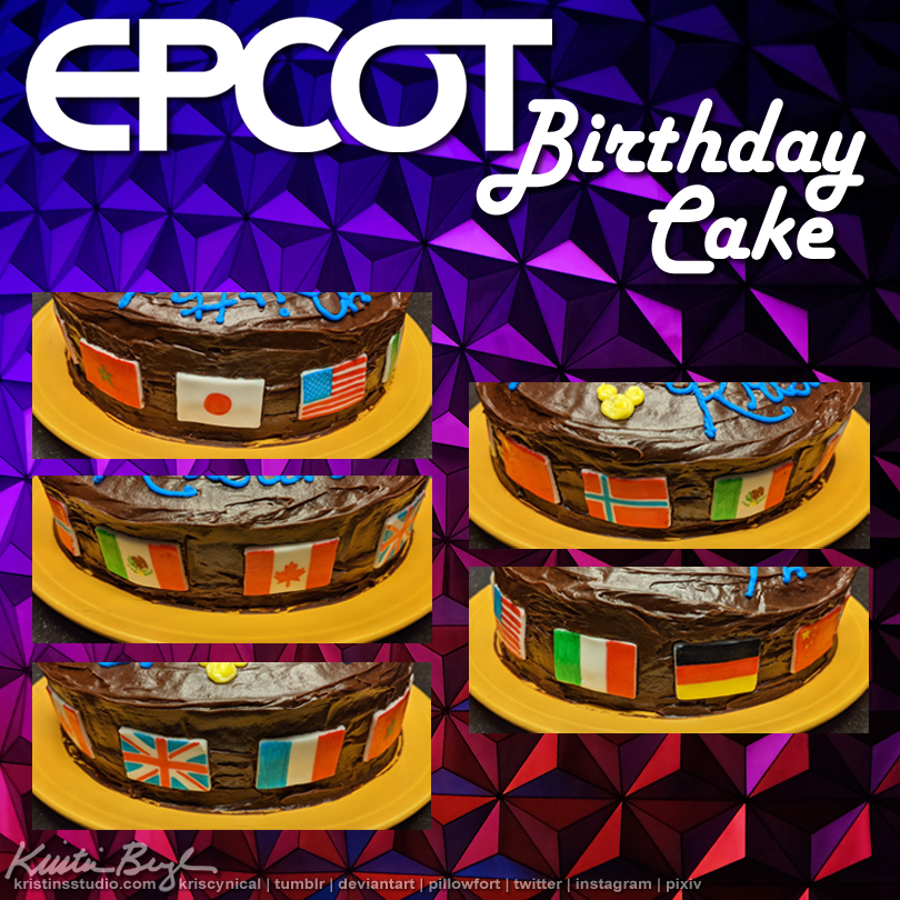 kriscynical's tweet photo. "Birthday Around the World" Oldies know the drill. #BirthdayCake posted on my #birthday. This year's theme: #EPCOT #EpcotWorldShowcase Piping, fondant, food dye markers, and spray color on #SpaceshipEarth #FoodArt #CakeDecorating #cakes #KrisCynical_art https://t.co/2eX48m78qV