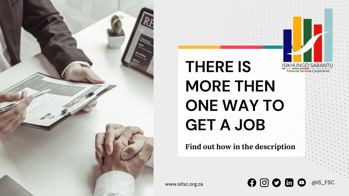 IS_FSC's tweet photo. Did you know that there is more ways to get employed then going from business to business and hand out CV? Find out how.

https://t.co/CPWS0O4fEG

#ISFSC #Job #CV #Interview #Oppurtunity #Events #Internship #Mentorship #IsikhungoSabantuFSC #Bank #CFI #CB https://t.co/rqhVf2xH0I