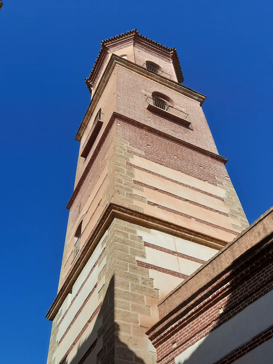 GuidetoMalaga's tweet photo. This week's top-of-the-morning stars are fabulous towers in #Malaga 
Today's gorgeous pick is the minaret-style church tower at Iglesia de los Mártires  
Good morning!  
#lookatthatsky #wednesdaypics https://t.co/bCkq5usE7f