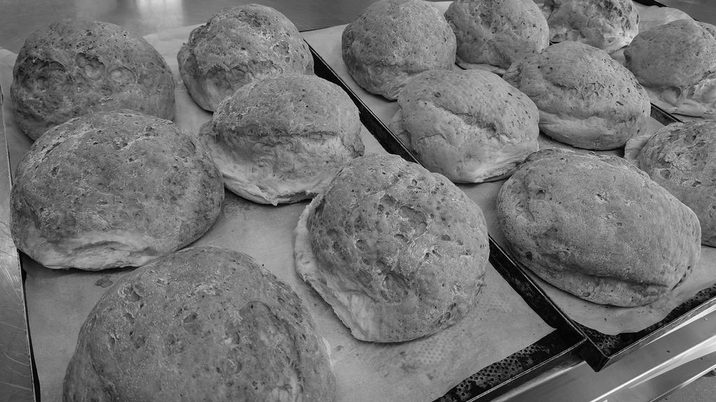 Bread week #GBBO⁠
⁠
First job of the day for our Foxy Bakers is to make our No Added Gluten Bread.⁠
⁠
Each loaf is moulded by hand, proved slowly and then stone-baked in our deck ovens.⁠

#bakery #baking #glutenfree #baker #northumberland