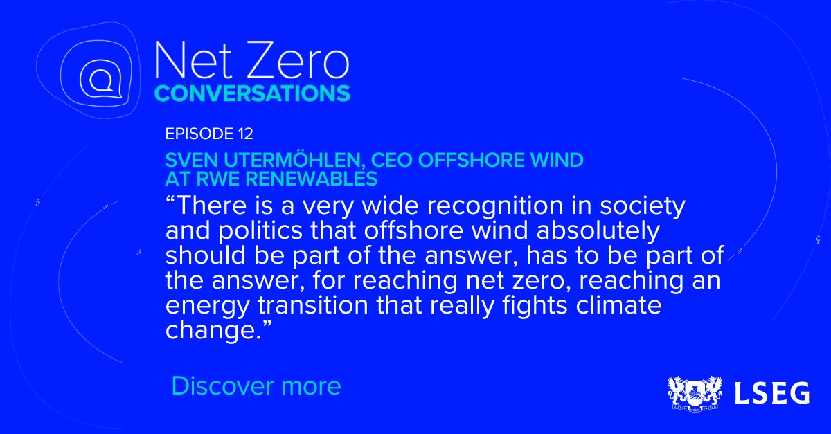 FTSERussell's tweet photo. The transition to #NetZero must include offshore wind to fight climate change. Sven Utermöhlen, CEO Offshore Wind at @RWE_AG explains why to Jane Goodland, Head of Sustainability at @LSEGplc Watch the video: https://t.co/1DI1HcCHHE #NetZeroConversations https://t.co/GJ9SbbTSNk