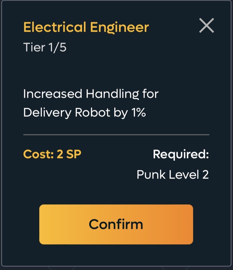 WorldOfFreight's tweet image. Increase speed, capacity + range by up to 25% with electrical engineering! ⚡️

Note: This Freight Punk’s robot helmet does not better his handling of delivery robots and is purely aesthetic.

‘Hunny, I wish you’d sleep without that thing’.

‘THIS IS WHO I AM NOW.’

#NFTGAME #P2E