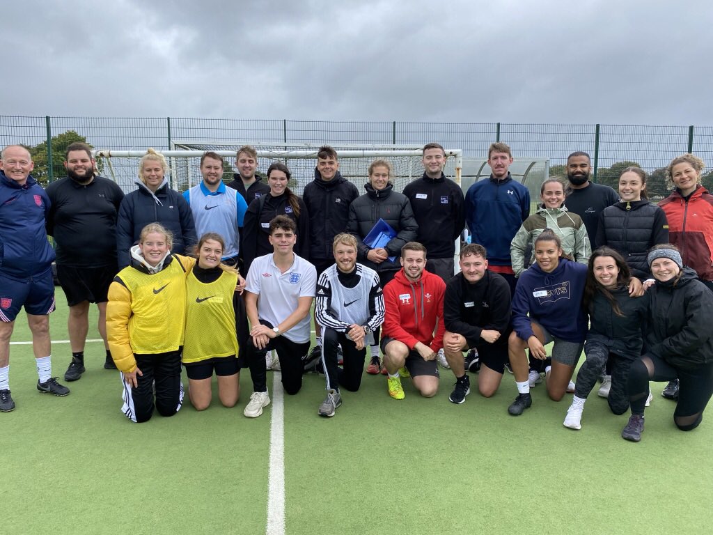 vphalsall's tweet photo. A pleasure and privilege spending the day with @LouiseRiddoch and PGCE Secondary cohort @BathSpaUni for our @TheFAPEteam @EnglandLearning Teacher CPD #HolisticDevelopment #GamesToEngage #PE #PlayExplore 😁 https://t.co/zPWeFJSUeE