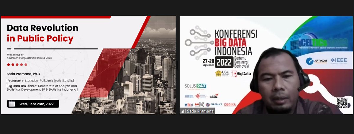 idBigData's tweet photo. Bagaimana peran data dalam merumuskan dan mengevaluasi kebijakan publik? 
Disini Prof. Setia Pramana mengupas hal tersebut dengan judul "Data Revolution in Public Policy"

#KonferensiBigDataIndonesia2022 #KBI2022 #idBigdata #BigData https://t.co/xfq3MUqcEW