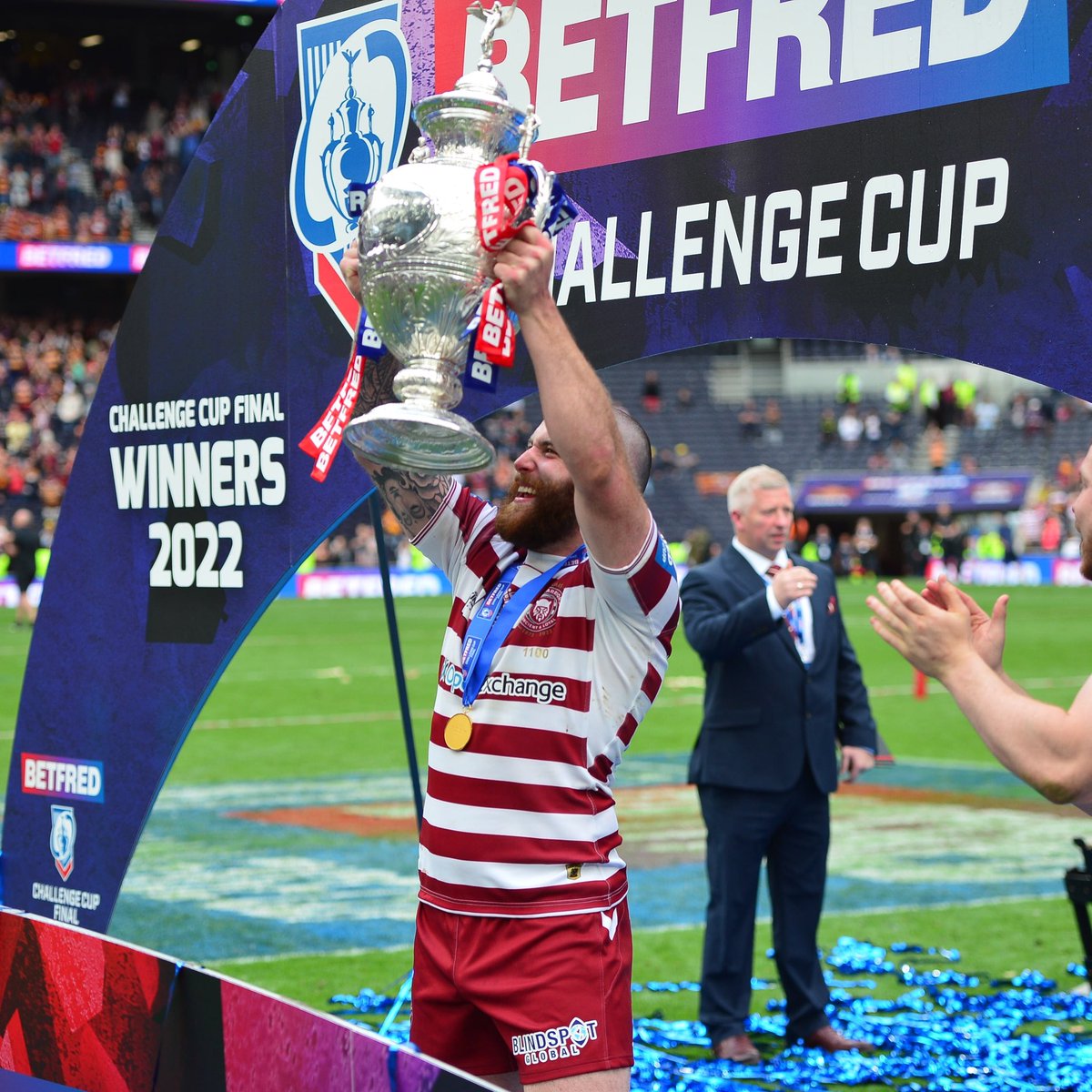 WiganWarriorsRL's tweet photo. Three seasons at his boyhood Club and a Challenge Cup medal to go with it 👏🏅

#WWRL https://t.co/IaYpXKFIdU