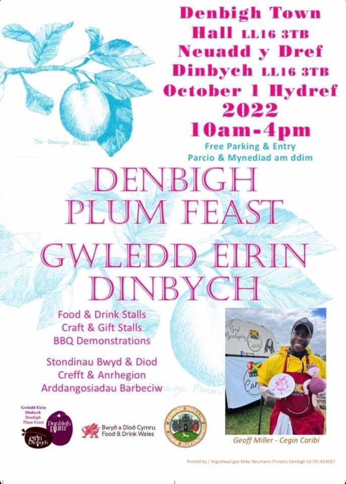 3 more sleeps until the fabulous #DenbighPlum #Feast 
All food and drink stalls are #Welsh the only food and drink festival to accomplish that in 2022 💪🏻🏴󠁧󠁢󠁷󠁬󠁳󠁿
.
Get organised and pop down to #Denbigh on Saturday! #FreeParking #FreeEntry