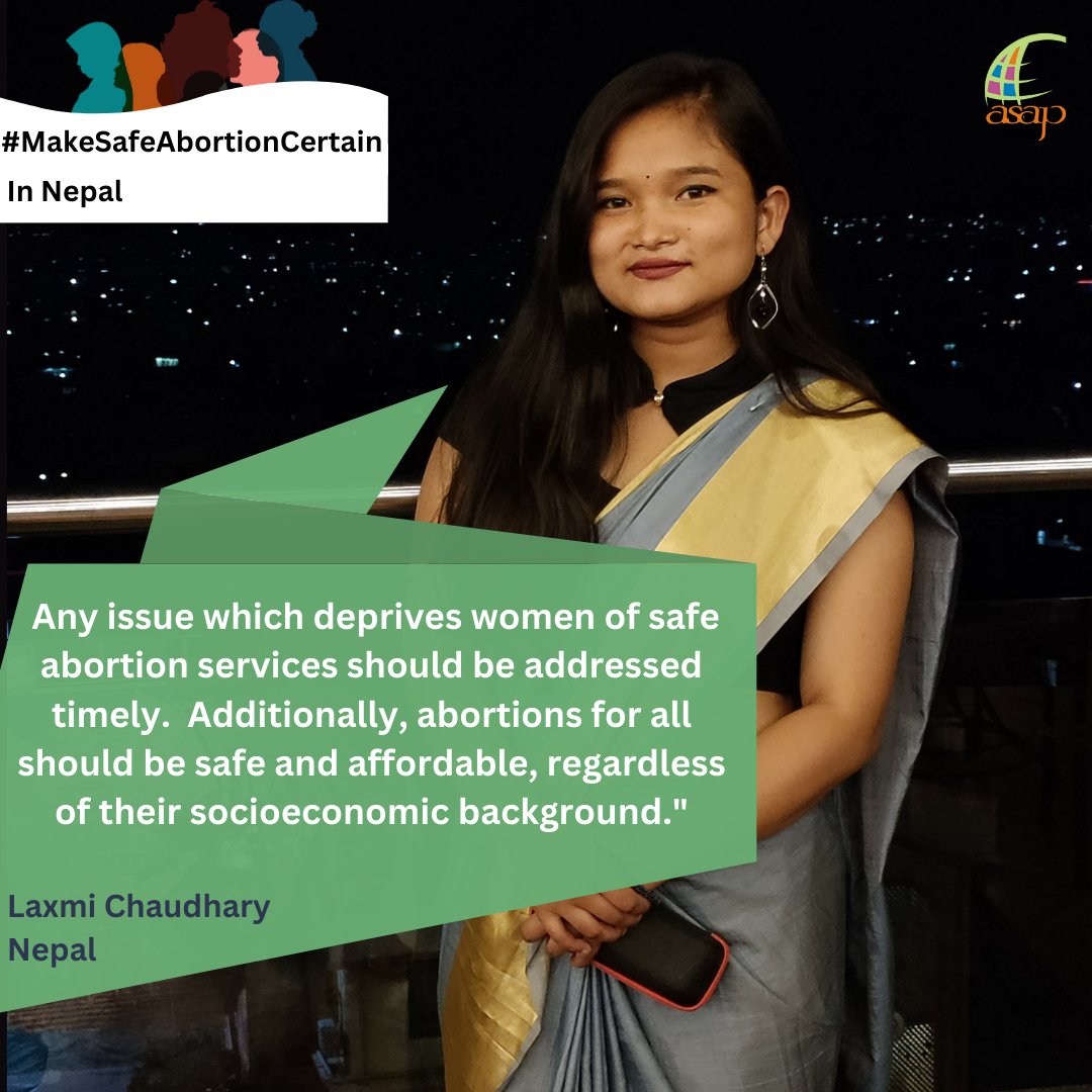 asapasia's tweet photo. #MakeSafeAbortionCertain in #Nepal
Laxmi from @YoSHANepal shares that #SafeAbortion is a human right & shouldnt be a privilege! In #Nepal despite having a law that makes abortion accessible, stigma & lack of affordability is a common barrier for many!
#safeabortionregardless https://t.co/aVArAb9sJK