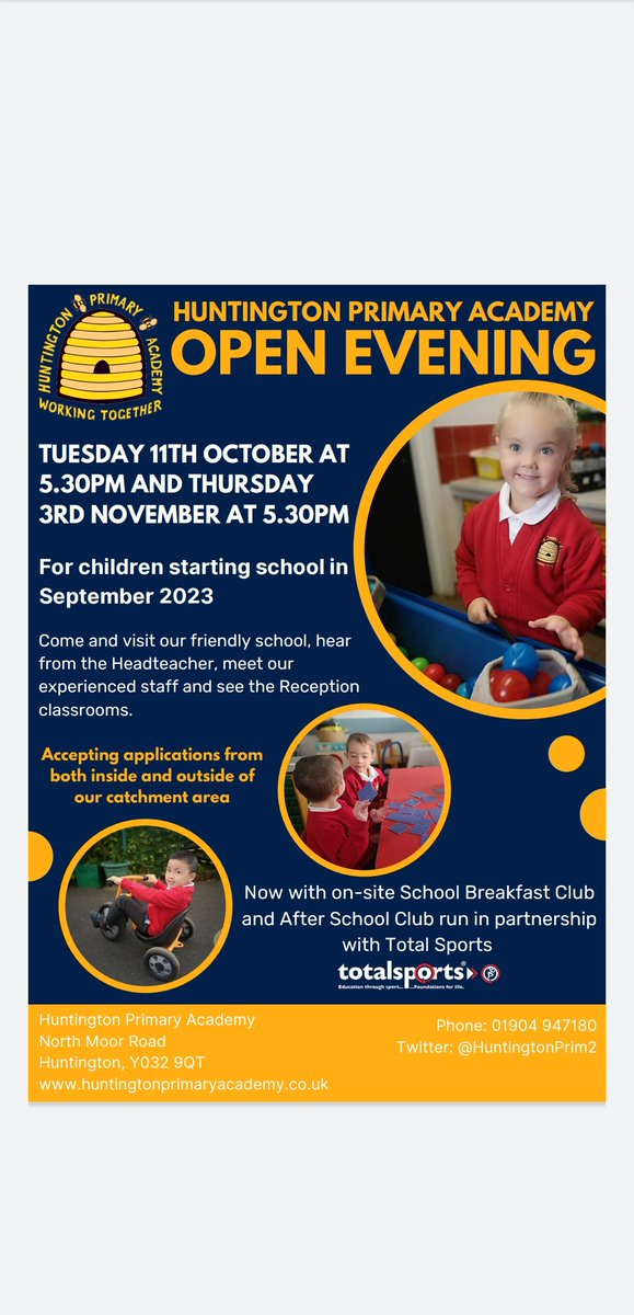 HuntingtonPrim2's tweet image. Come to our Open Evenings for Reception starters 2023!