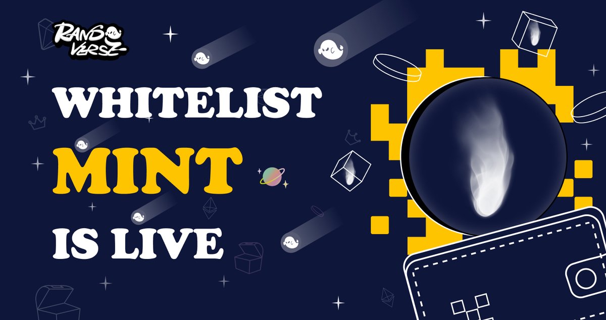 Randverse's tweet photo. #Randverse #Whitelist #Mint is live!!!🚀

Get your #Ghost Whitelist Now👻

🗓️30th Sep
💷Price: 0.03 ETH

🌐 #Mint site:  https://t.co/6Lq1sr9s1D

#NFT #NFTCommunity #Metaverse #Web3 #MintingNow #NFTcollections https://t.co/3WRv3X46J4