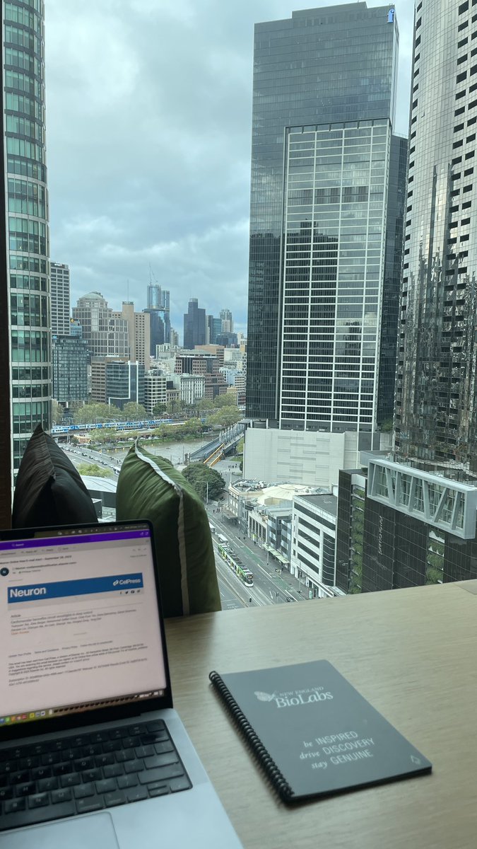 An office with a view! And a new note taking option from @NEBiolabs for #ComBio2022 @timson_georgina @KevLPJ @SelvaKu55508618