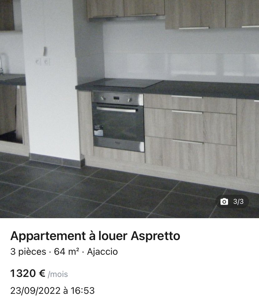 🚨🚨🚨 Petite douceur du jour 

Gigantesque F3 de 64m2 à #Aspretto 

Loyer : 1320€/mois

Atout : Proche base navale militaire