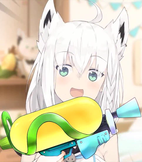 #白上配信素材 #絵フブキフブキちゃん用スプラ素材【シラカミシューター改】もうちっと個性をつけたくなったのでコーンな感じに仕立ててみた《ギガファイル便》 