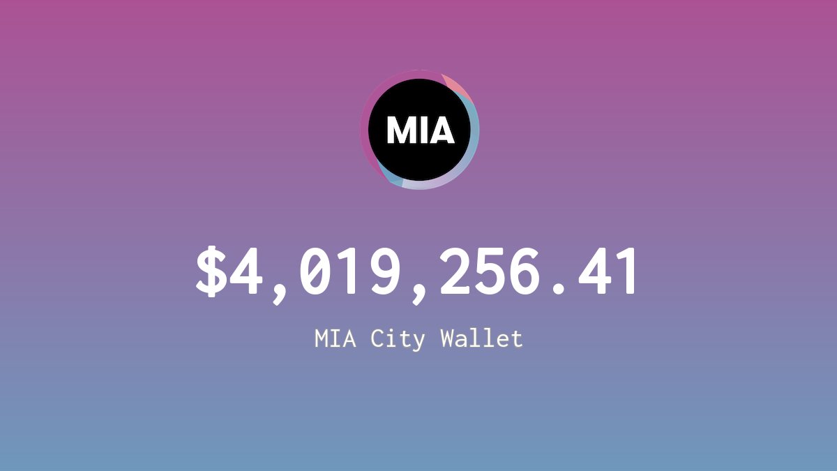 MiamiCoin City Wallet tweet media