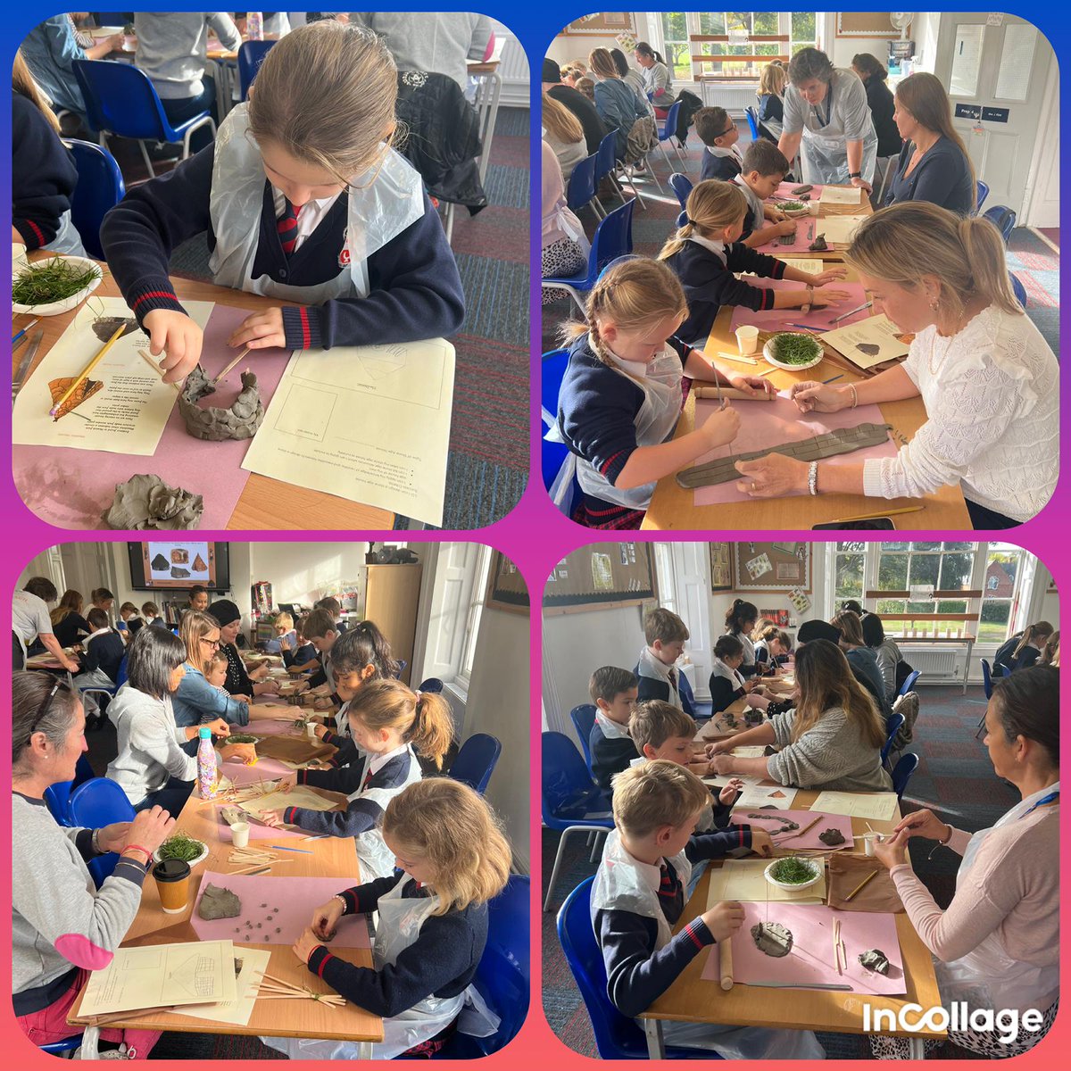 FinboroughSch's tweet photo. Prep 3 had a wonderful Parent Pop In this week spending time building Stone Age houses all together. Some amazing creations! #stoneage #parentpopin #prep3 https://t.co/Dw3P1024Bd