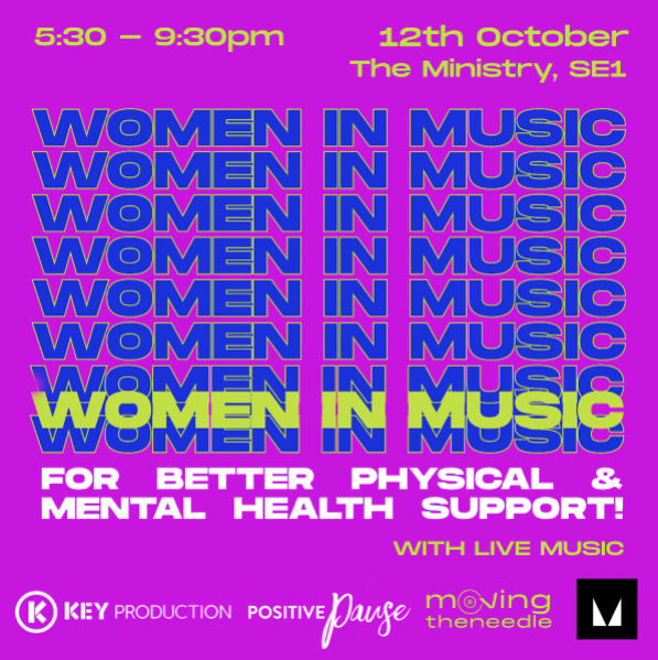 Did you know 1 in 4 people in the UK music industry are affected by depression, anxiety &amp; stress? Learn more at MTN’s 2nd event @ The Ministry, SE1 - 🔜Wed October 12th 5:45-9:30pm #womeninmusic