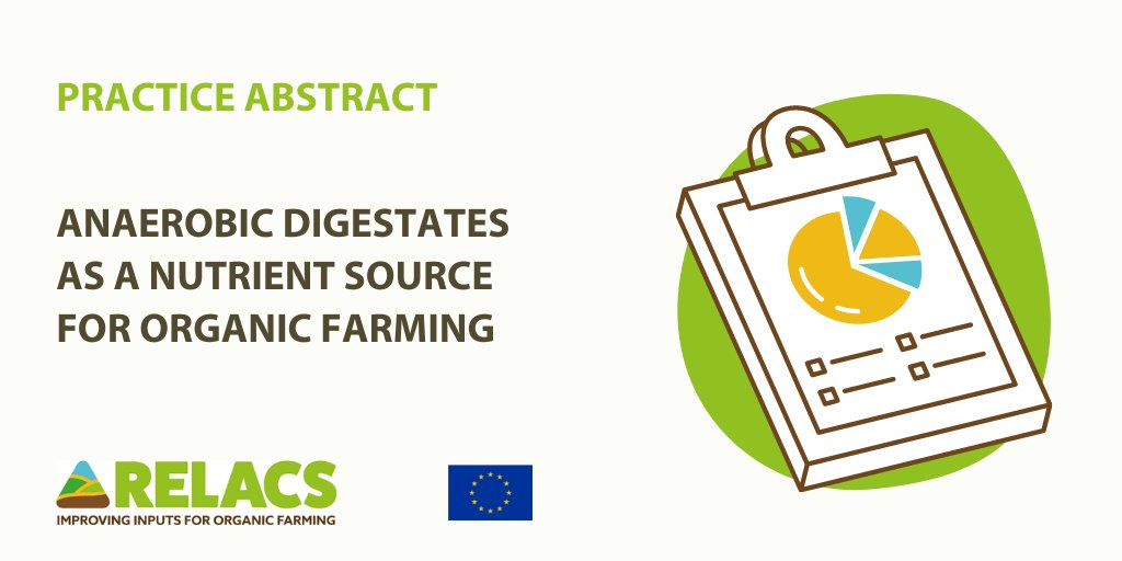 🧐Curious about sustainable nutrient sources for #OrganicFarming? #RELACSeu published a 🆕#PracticeAbstract on how anaerobic digestion of food & organic waste produces fertiliser & energy while avoiding #GHGemission👉 ow.ly/a2Q550HHOxT @UniHohenheim @fiblorg @OrganicsEurope