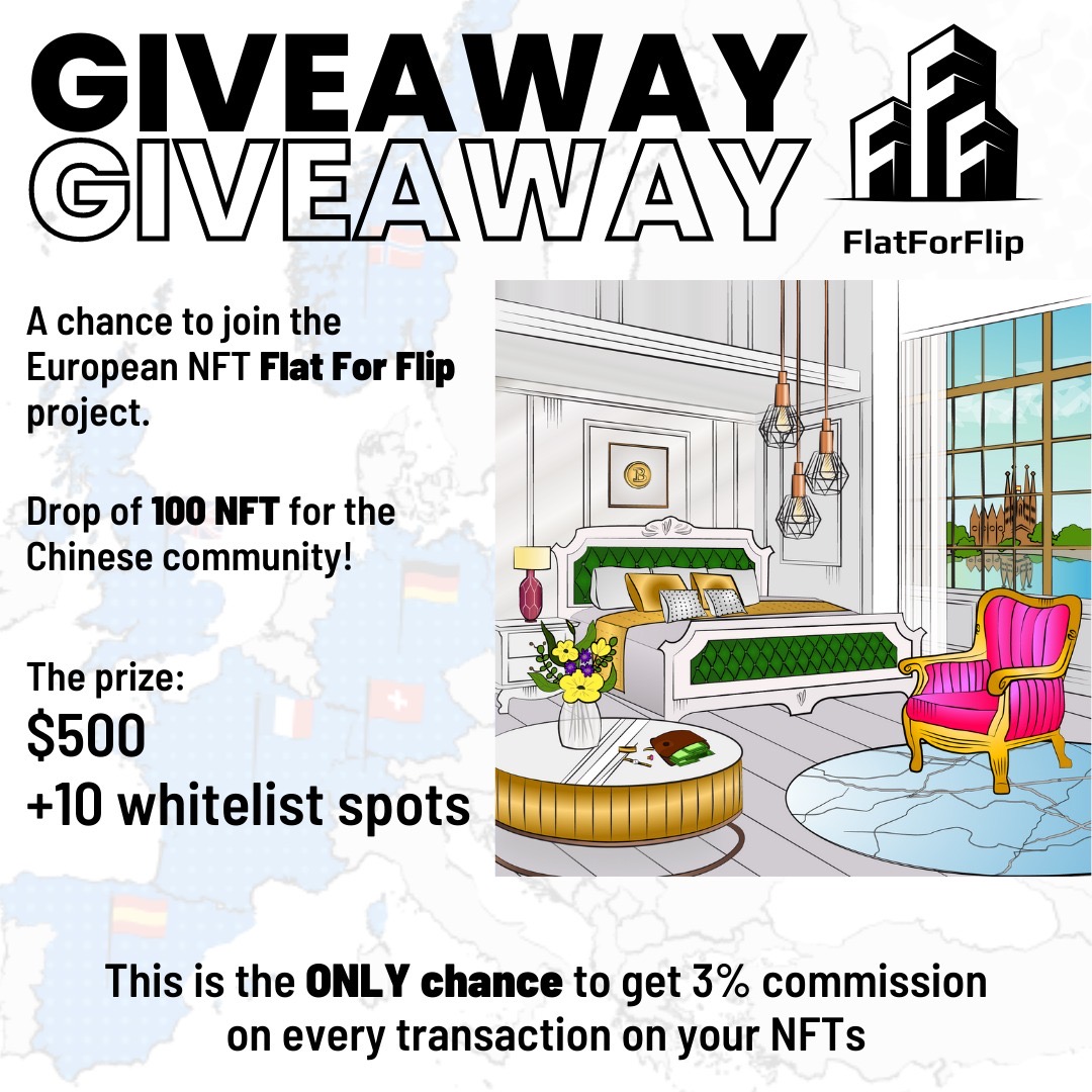 taskonxyz's tweet photo. Delighted to host a joint #giveaway with @FlatforFlipNFT, the bridge between cryptocurrency and real estate market! 🥳

🎁Prize pool: 500 $USDT + 10 #NFT #Whitelist spots
⏰STARTs at 9am UTC, Sep 28th

Complete some simple tasks to win the REWARDS! 😉

https://t.co/0eqYAyIRTe https://t.co/ZaCA0S3Ux8