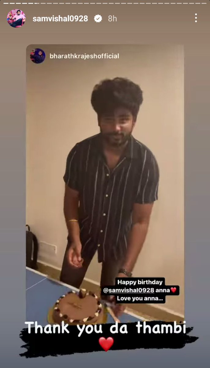 SAMVISHALFAN3's tweet photo. HAPPY BIRTHDAY SAMVISHAL 
@samvishal280999 ❤️❤️❤️
#SamVishal https://t.co/jnPm0rjxcK
