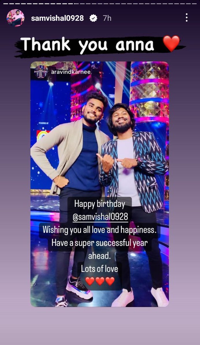 SAMVISHALFAN3's tweet photo. You deserve only good things samey ❤️ @samvishal280999
HAPPY BIRTHDAY SAMVISHAL 
#SamVishal https://t.co/btT8eZ29Ss