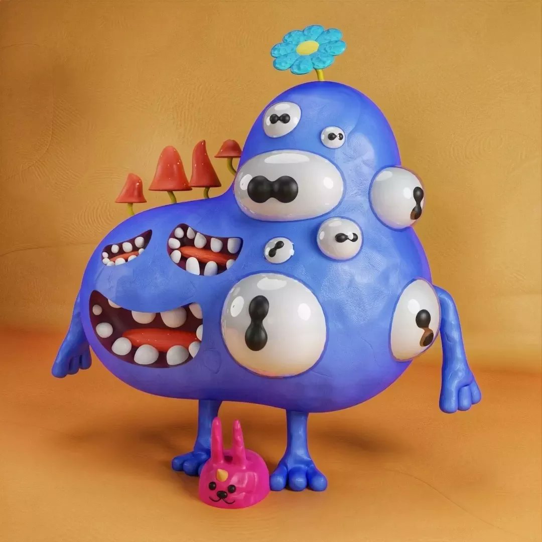 domick3d's tweet photo. New cute monster character

#NFTs #NFTCommunity #nftcharacter #coolcharacter #characterdesign #claymaterial #blender #3dcharacters #3dmodeling https://t.co/C1y7TjgDQq
