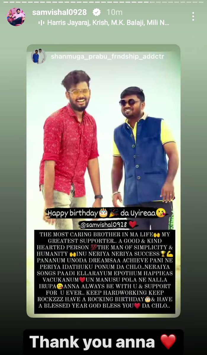 SAMVISHALFAN3's tweet photo. Those captions means a lot ❤️❤️❤️ 
HAPPY BIRTHDAY SAMVISHAL
@samvishal280999
#SamVishal https://t.co/rFWtWtUnGB