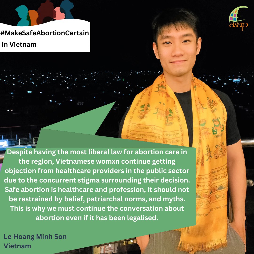asapasia's tweet photo. #MakeSafeAbortionCertain in #Vietnam
@SanMinhHoangLe from Vietnam Youth Action for Choice (VYAC) expresses why it's important to keep having conversations around #safeabortion even if it has been legalized in a country.
#safeabortionregardless
#SafeAbortionDay https://t.co/1BNfm8LqJV