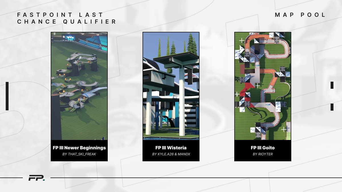 FastPointGG's tweet photo. ⚪ FastPoint Regional Stage, Last Chance Qualifiers⚪
🔴 FastPoint NA /SAM LCQ 🔴
2nd October - NA / SAM 21:00 UTC
🔵 FastPoint EMEA LCQ 🔵
15th October - 18:00 UTC
More info in our Discord: https://t.co/1RWJm7ETEG
#Trackmania | #FastPoint https://t.co/b8RwP9rd1j