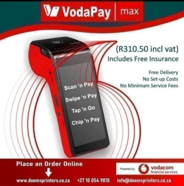 DoomsPrinters's tweet image. doomsprinters.co.za
#swipemachine #cardmachine #vodacom #Vodapay #cars #spaza #tap #news #prayer