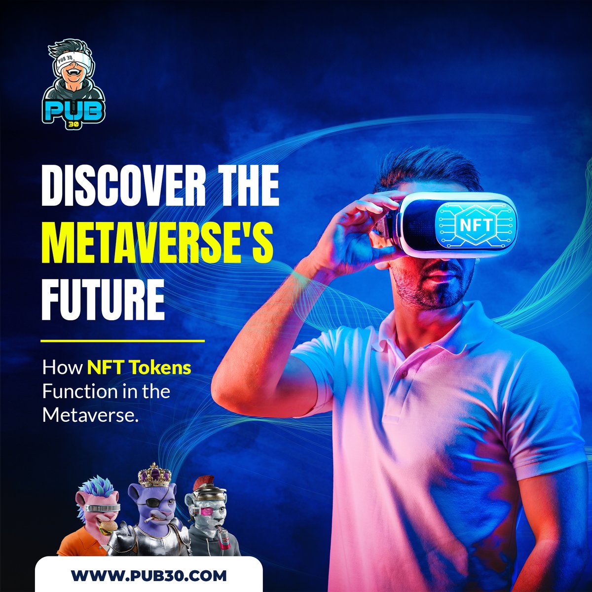 pub30official's tweet photo. You will be able to possess interoperable digital commodities in a virtual environment thanks to NFTs. 
Visit our site- https://t.co/dFK2IXlyUY
.
.
#pub30 #gaming #token #gamingtoken #cryptocoin #tokenblack #metaverse #NFTs #nonfungibletoken #bnb #bsc #digitalcurrency https://t.co/yrQHgKS1at