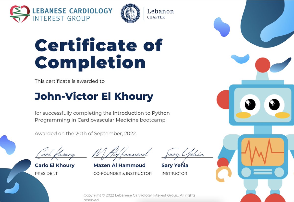JVKhoury's tweet photo. Thank you for the Lebanese Cardiology Interest Group for this amazing bootcamp. It was a great opportunity to learn the basics of python and its application in the medical field. https://t.co/jXiwZC7B07