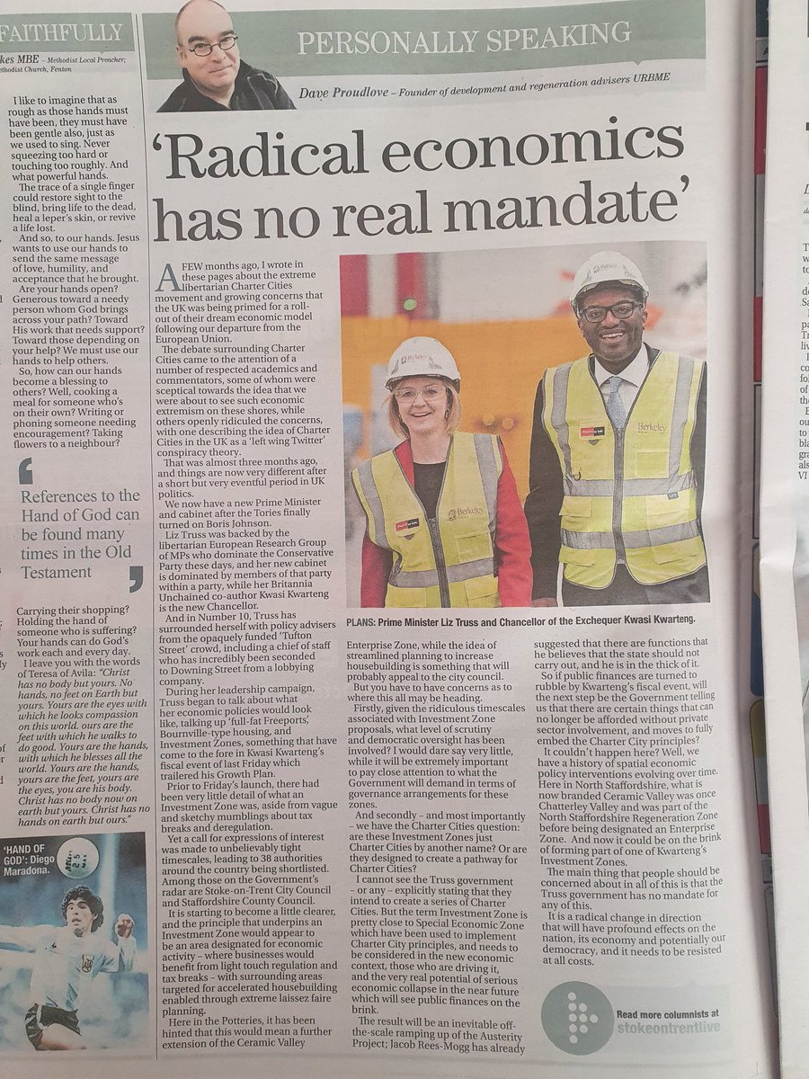 Collapsing the economy? Investment Zones? #CharterCities principles? Truss and Kwarteng have no mandate for this #FiscalEvent #Kwarteng #Trussonomics #EconomicCrisis #InvestmentZones